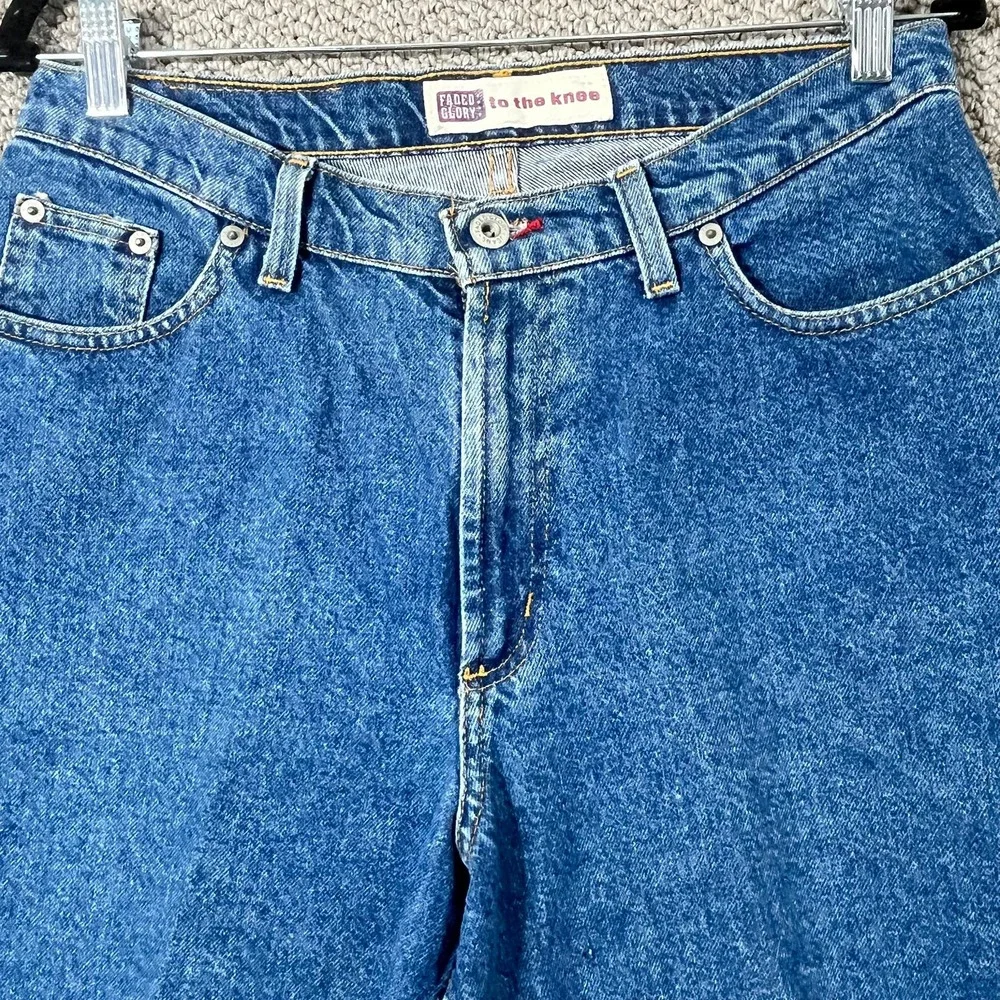 Vintage‎ Faded Glory To The Knee Shorts Boys 12 Blue Denim Medium Wash Pockets